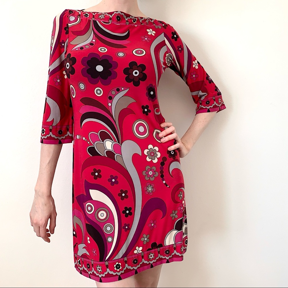 Ali Ro Floral Long Sleeve Mini Dress